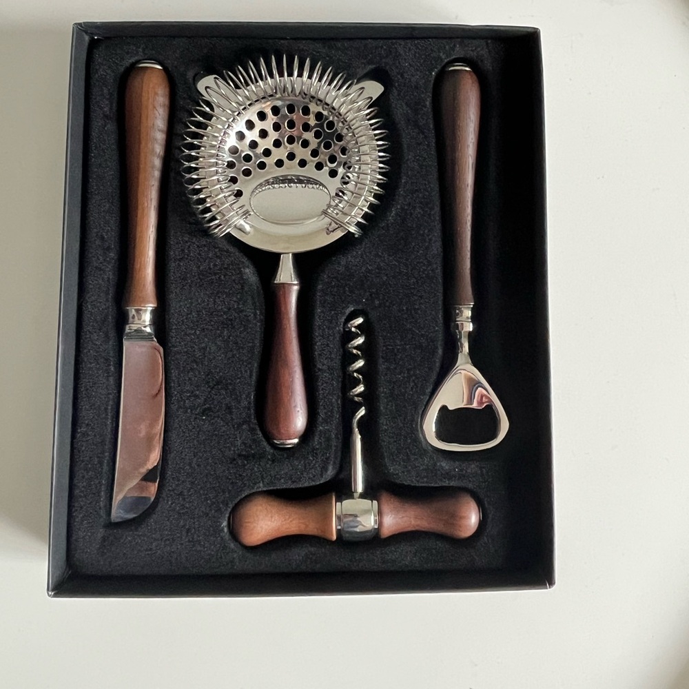 Williams Sonoma Rosewood Bar Tool Set Italy